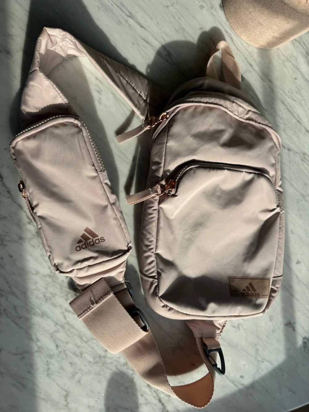 adidas Light pale pink Crossbody Sling Pack - Picture 2 of 9